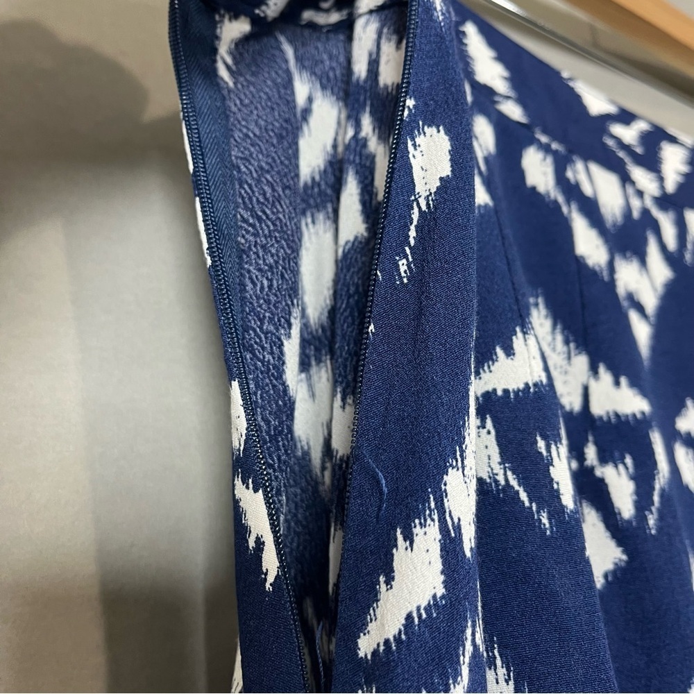 Talbots Blue Ikat Print Viscose A Line Skirt - Picture 7 of 15